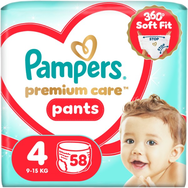Фото - Одноразовые подгузники-трусики Pampers Premium Care Pants Размер 4 (9-15 кг) 58 шт. (80836077)